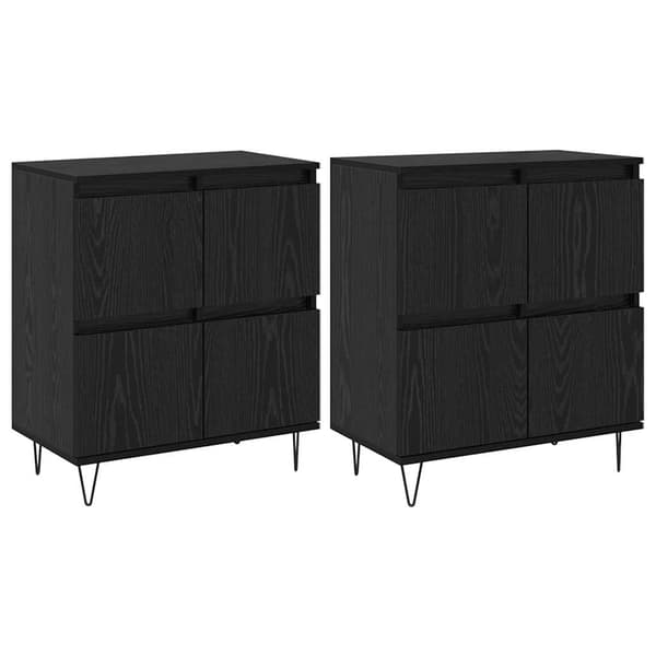 vidaXL Skap 2 pcs Svart eik 120 x 35 x 70 cm Konstruert tre