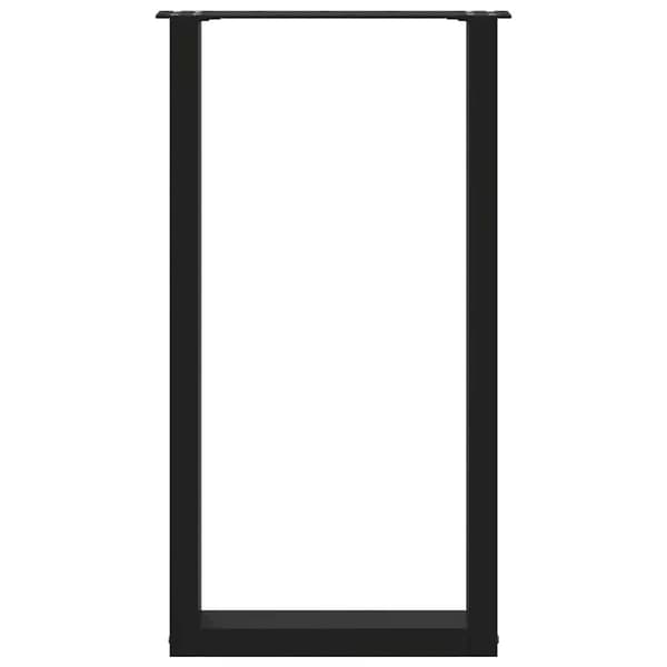 vidaXL Soffbordsben U-formade 2 st svart 50x(90-91) cm stål