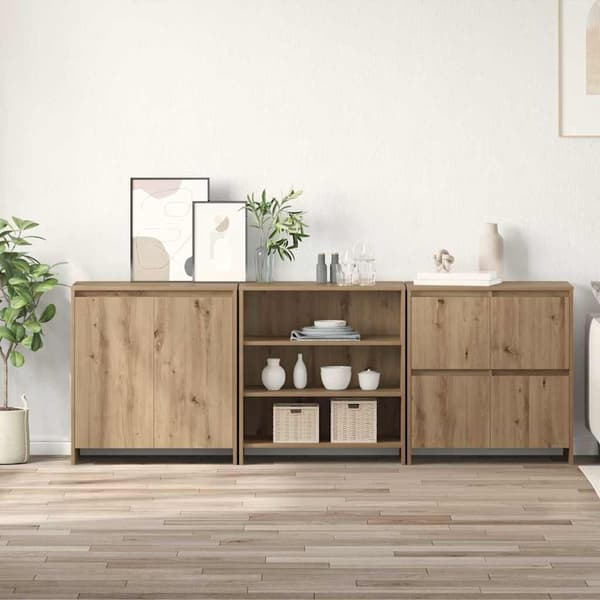vidaXL Skap 3 pcs artisan eik 70 x 41 x 75 cm Konstruert tre