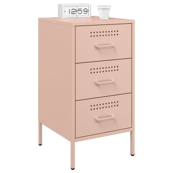 vidaXL Sängbord rosa 36x39x68 cm stål