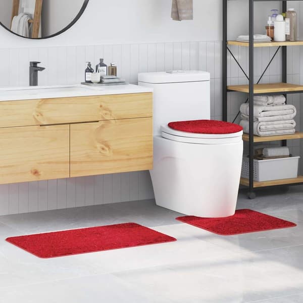 vidaXL Badematte 3 pcs Rød 50 x 50 cm Polypropen