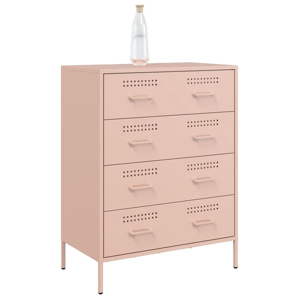 vidaXL Skänk rosa 68x39x89 cm stål