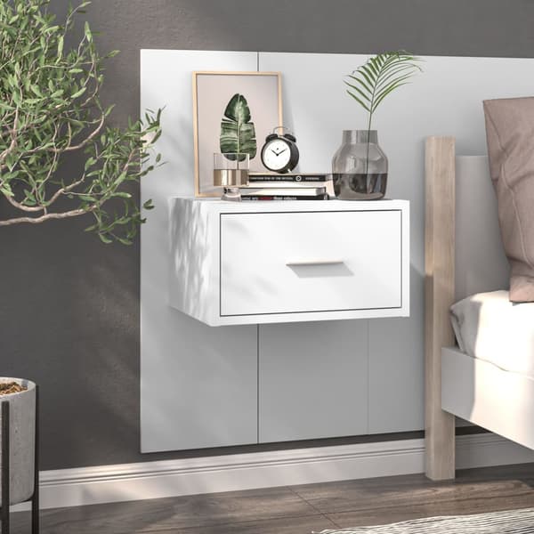 vidaXL Väggmonterade sängbord 2 st vit