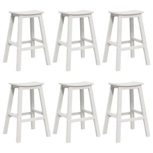 vidaXL Hage bar sett 6 pcs Hvit HDPE