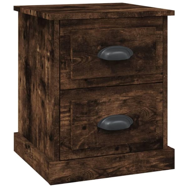 vidaXL Nattbord røkt eik 39x39x47,5 cm konstruert tre