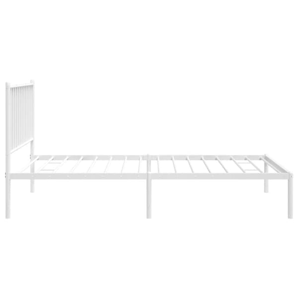 vidaXL Sengeramme i metall med hodegavl hvit 100x190 cm