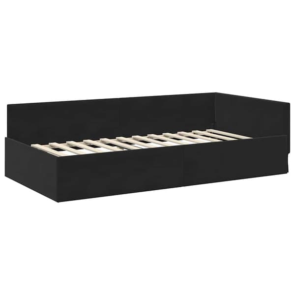 vidaXL Hörnssängram Svart 90 x 200 cm Sammet