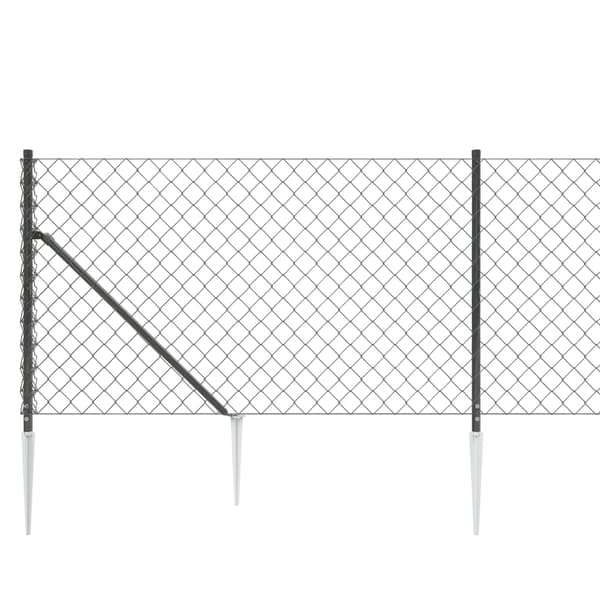 vidaXL Nettinggjerde med stolpespyd 1x25 m antrasitt
