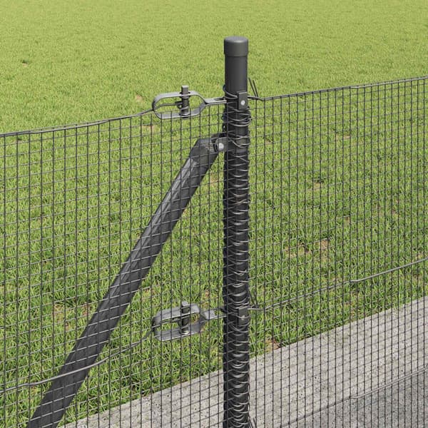 vidaXL Gjerde med innlegg. Grå 0.4 x 10 m Stål