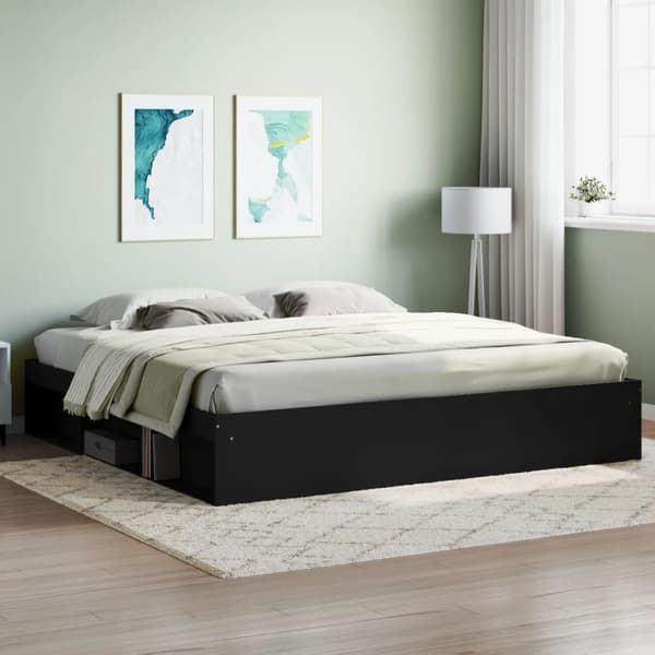 vidaXL Sengeramme svart 200x200 cm