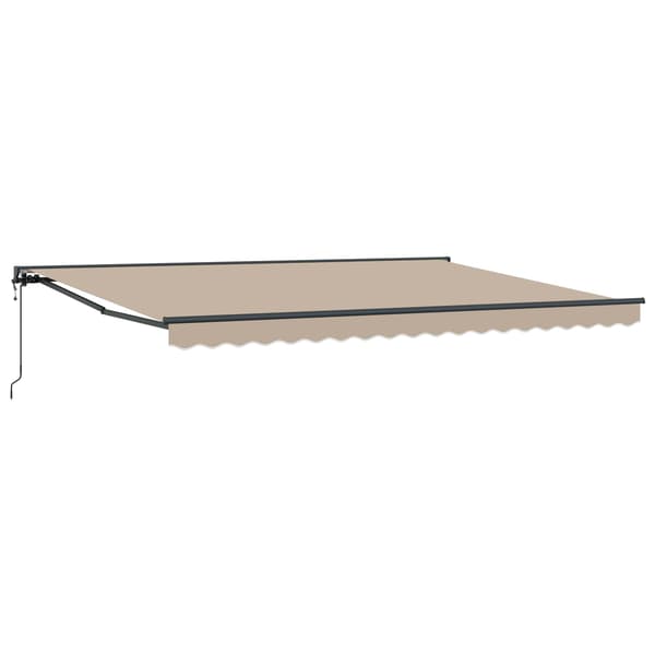 vidaXL Markisram Beige 450 × 300 cm Polyester med PU-beläggning