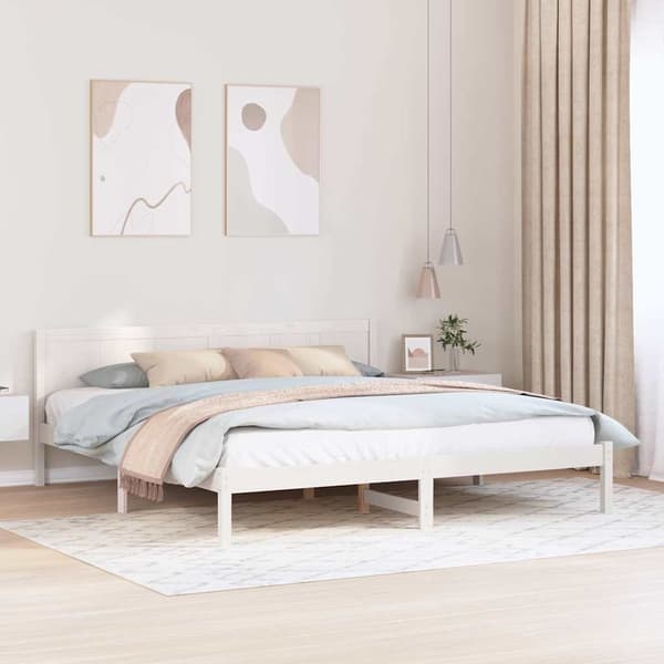 vidaXL Vit Talläng Vit Trä 75 x 190 cm Hållbar Vit sängram