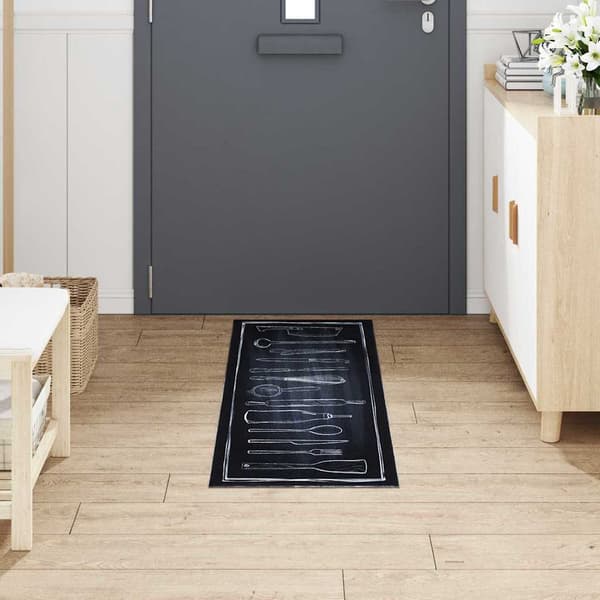 vidaXL Köksmatta Svart 150 x 45 cm Sammet