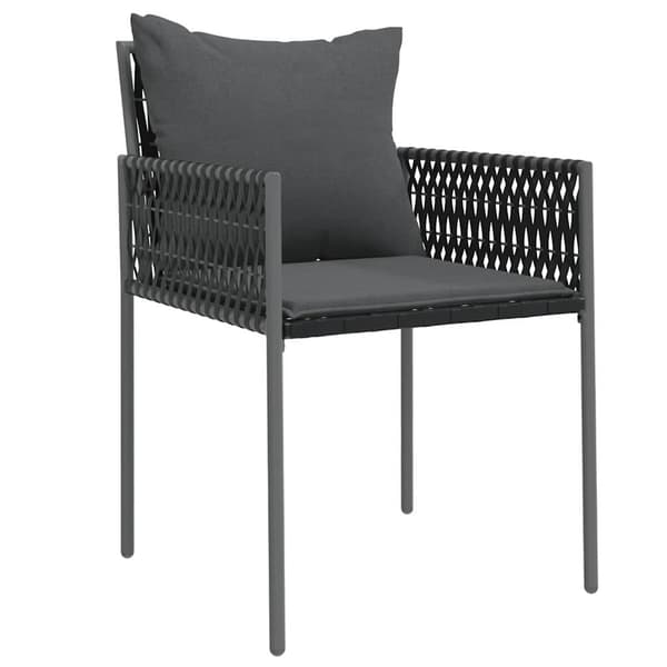 vidaXL Trädgårdsmöbelset 9 pcs Svart och Grå PE Rattan