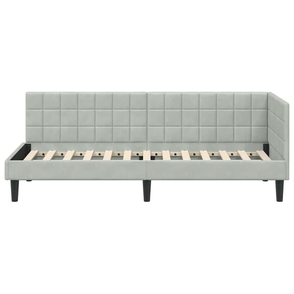 vidaXL Hörnssängram Ljusgrå 80 x 200 cm Sammet