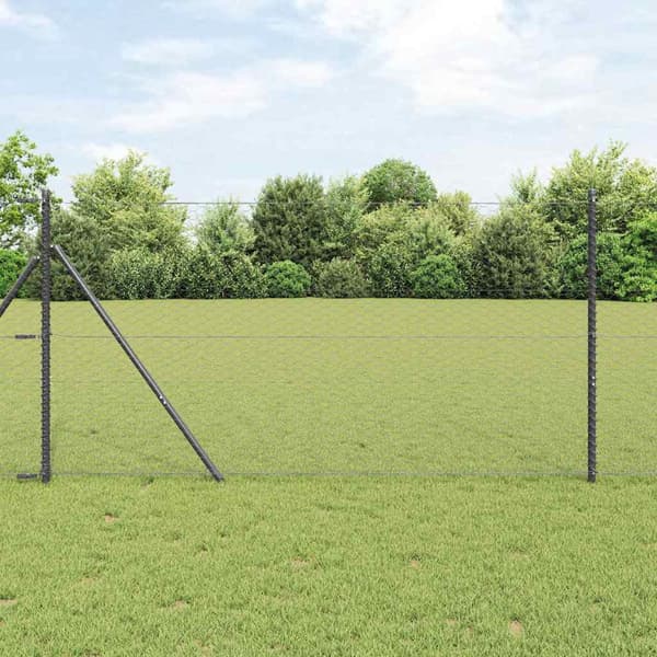 vidaXL Gjerdepåle Grå 25 x 1,2 m (36 mm netting) Stål