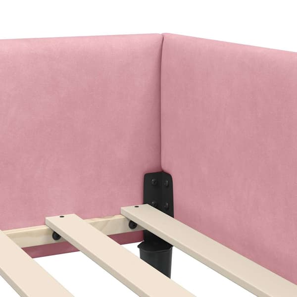 vidaXL Sängram Rosa 90 x 200 cm Sammet och trämaterial