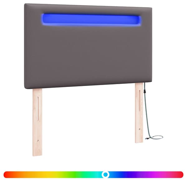 vidaXL LED huvuddyna Grå 90 cm Konstläder