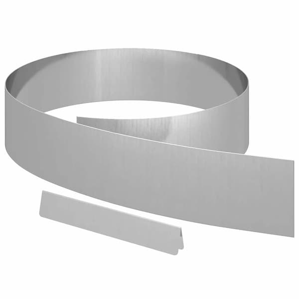 vidaXL Kant för gräsmatta 4 pcs Silver 450 x 0.05 x 15 cm