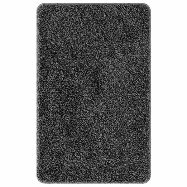 vidaXL Anti-skli baderomsmatte sett 3 pcs Mørke grå PP
