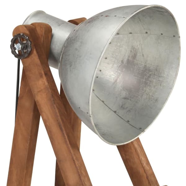 vidaXL Gulvlampe sølv E27 heltre mango