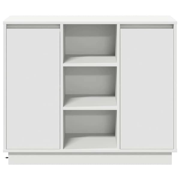 vidaXL LED sideboard Hvit 90 x 32 x 75 cm Konstruert tre