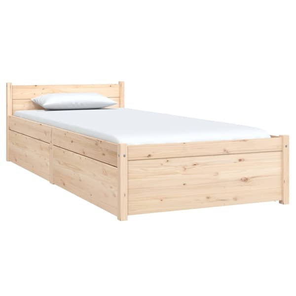 vidaXL Sengeramme med skuffer 75x190 cm Small Single