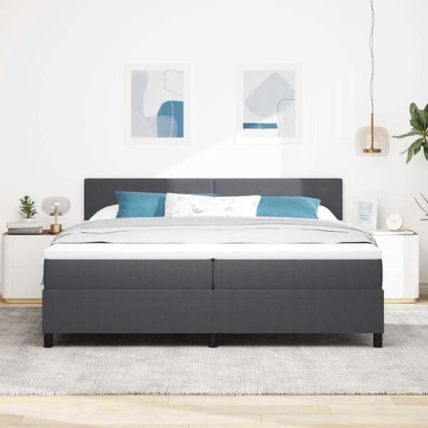 vidaXL Bäddfjäder Mörkgrå och vit 200 x 200 cm Kordread tyg