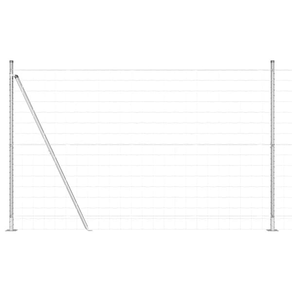 vidaXL Gjerde med stolpe sølv 1,4 x 10 m Stål