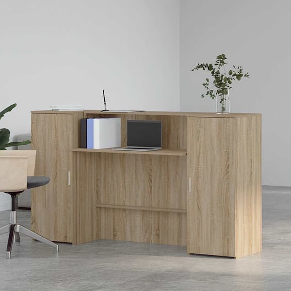 vidaXL Receptionsdisk sonoma-ek 180x50x103,5 cm konstruerat trä
