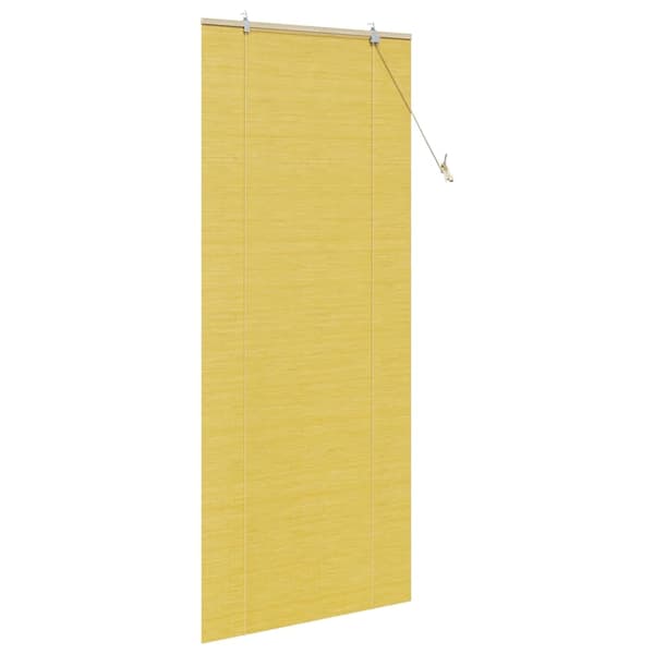 vidaXL Rullgardin med gardiner Gul 80 x 220 cm Bambu