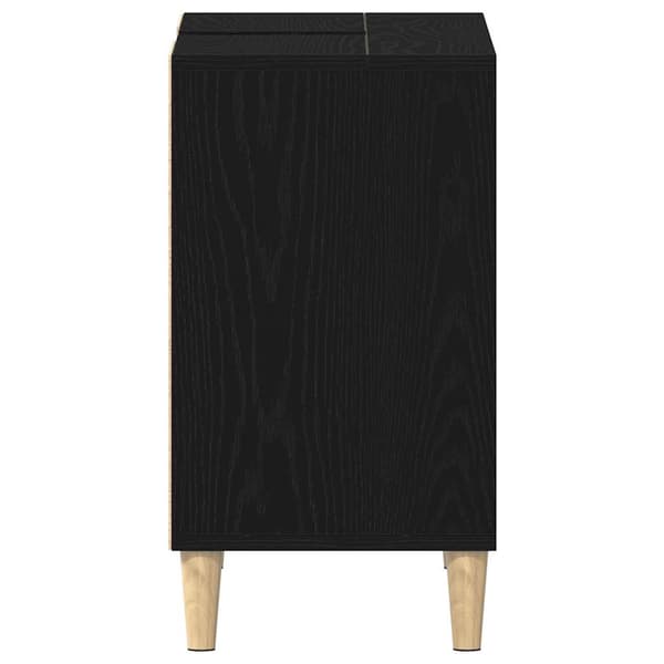 vidaXL Vaskskap svart eik 80x33x60 cm konstruert tre