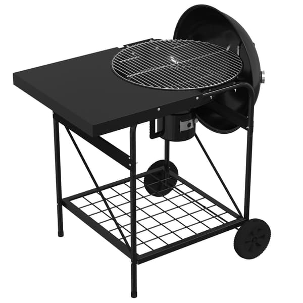 vidaXL Svart Stål Standard Bärbar Utomhusgrill Rektangulär Modern