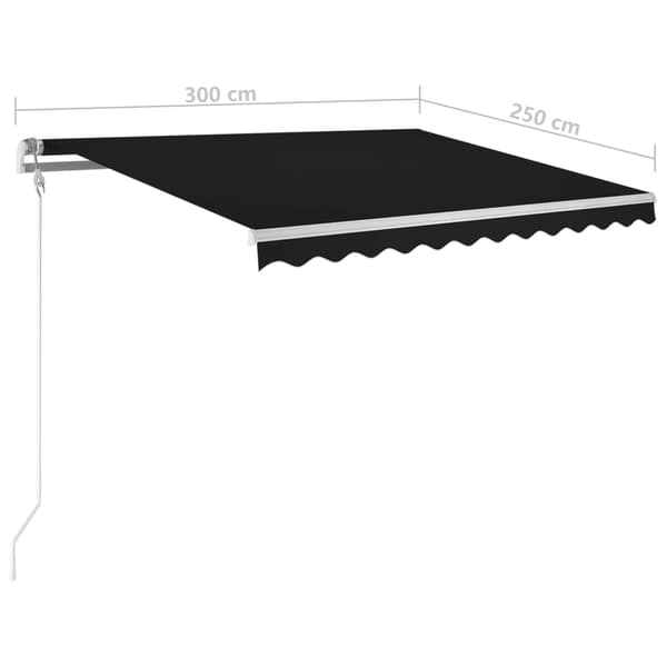 vidaXL Automatisk markise med LED og vindsensor 300x250 cm antrasitt