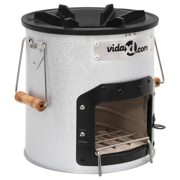 vidaXL Vedeldad campingspis silver 45x25x26 cm stål