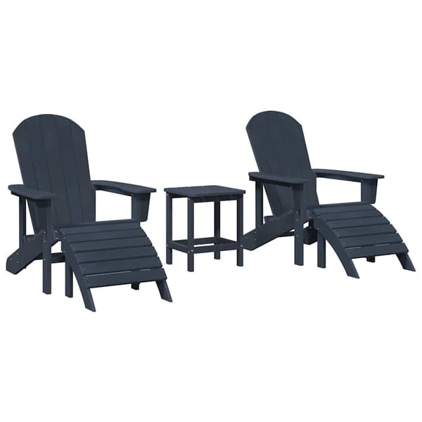 vidaXL Hage Stol 3 pcs Havblå Polyethylen