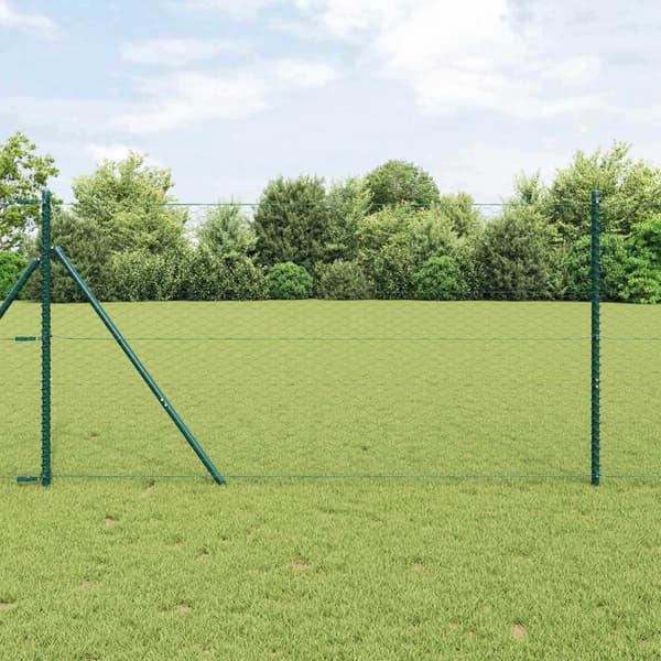 vidaXL Hexagonstängsel Grön 1,4 x 10 m PVC