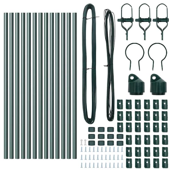 vidaXL Gjerdepåle 13 pcs grønn Stål