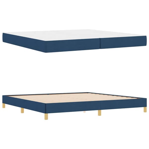 vidaXL Bäddfjäder med madrass Blå 200 x 200 cm tyg