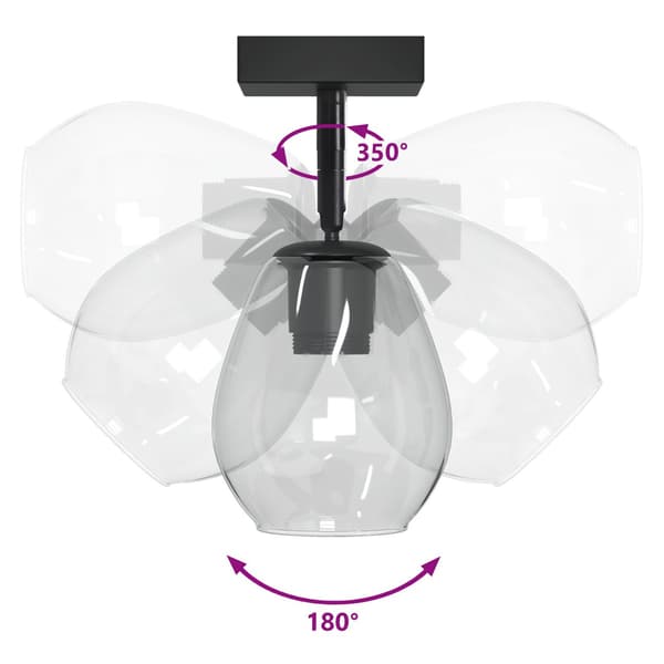 vidaXL Svart, Transparent Metall, Glas Medium Statement Piece