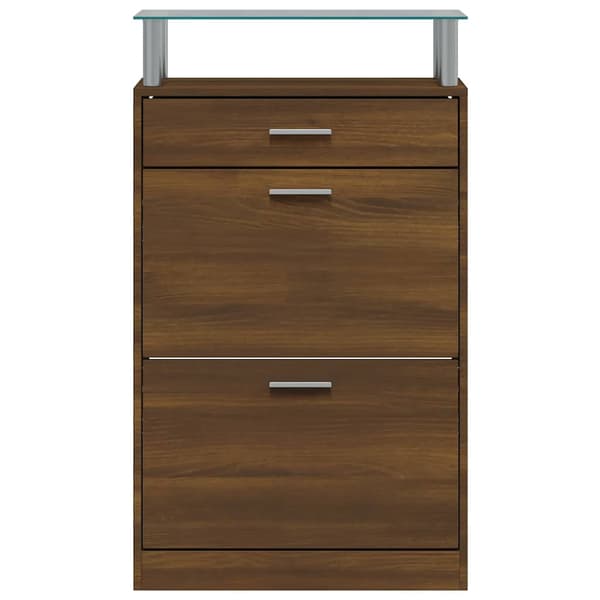 vidaXL Skoskap brun eik 63x24x104 cm konstruert tre