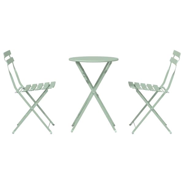 vidaXL Sammenleggbart Bistrosett 3 pcs Sjøskum Stål