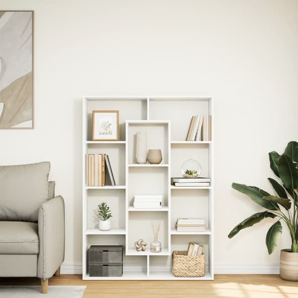 vidaXL Bokhylle hvit 102x29x143 cm konstruert tre