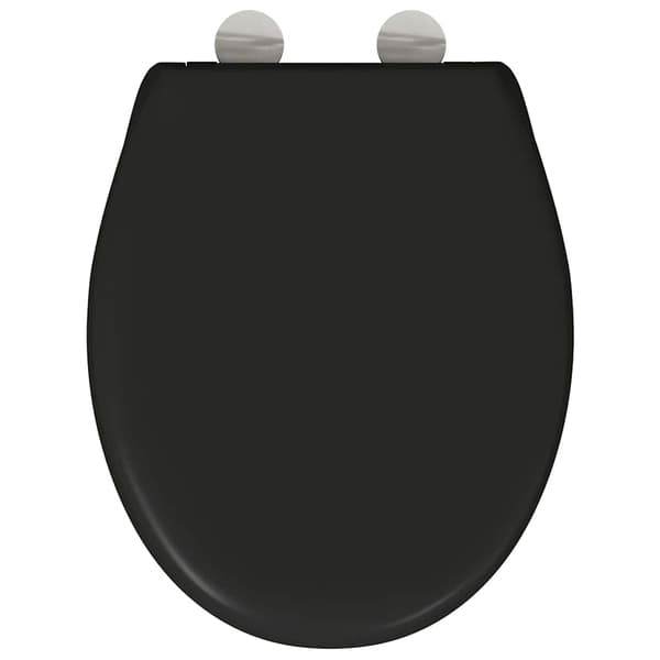 vidaXL Svart Plast Standard Toalettsits Oval Modern