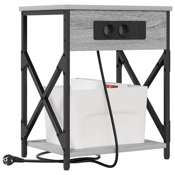 vidaXL Nattbordskap Grå Sonoma 41 x 31 x 51 cm Konstruert tre