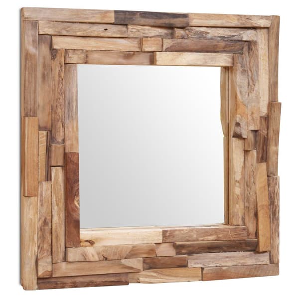 vidaXL Dekorativt speil teak 60x60 cm kvadratisk