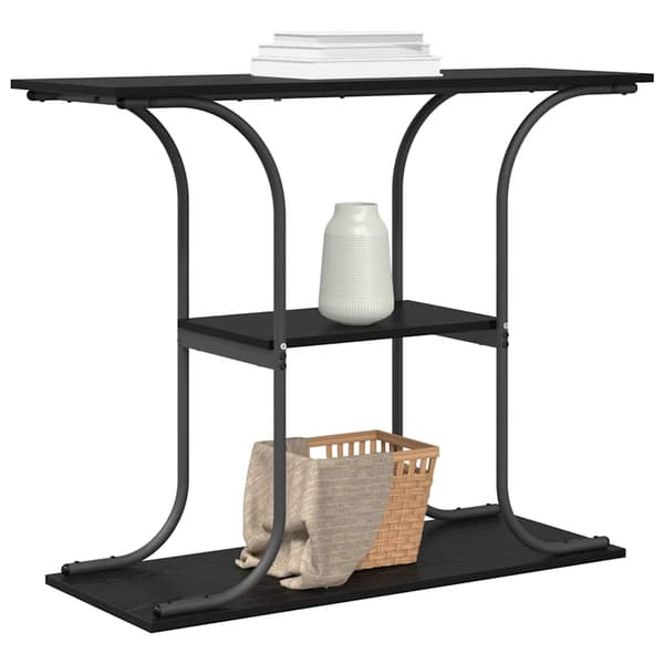vidaXL Konsollbord Svart Eik 101 x 35 x 80,5 cm Konstruert tre