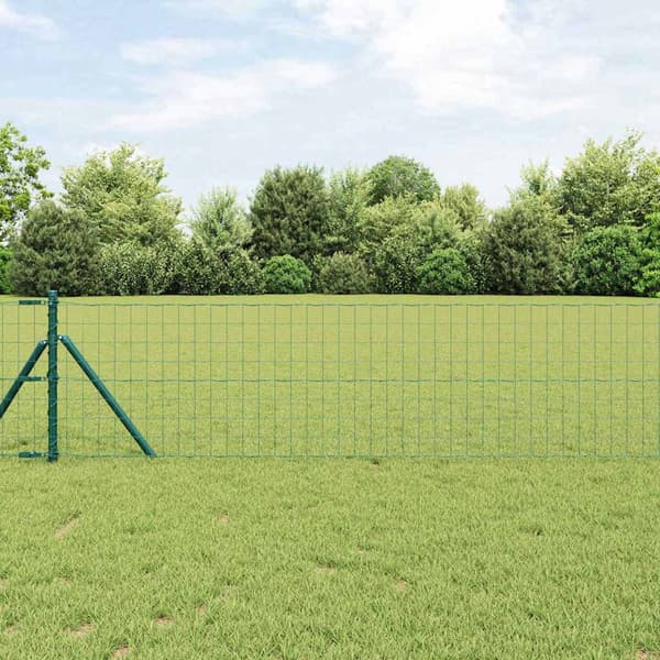 vidaXL Gjerde med stolpe grønn 0,4 x 10 m Stål og PVC