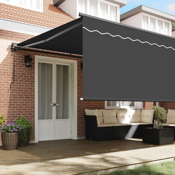 vidaXL Utfällbar markis Antracit 500 × 300 cm Polyester och aluminium