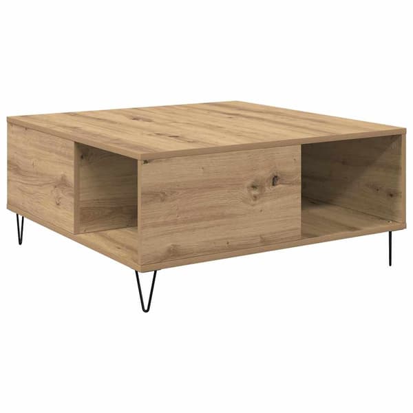 vidaXL Kaffebord Artisan Eik 80 x 80 x 36,5 cm Konstruert tre